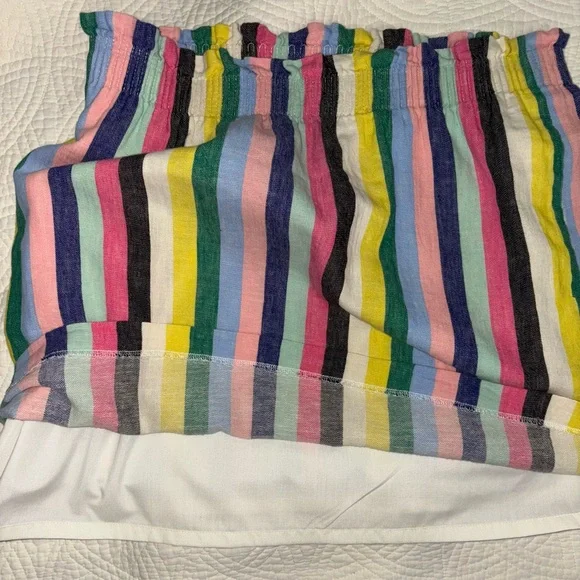 J. Crew Preppy Stripe  Linen / Cotton  Rainbow Striped skirt Size 8 - Picture 6 of 12